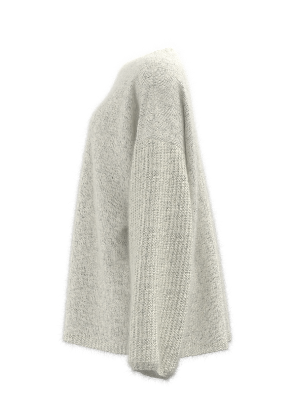 女式圆领落肩毛衫