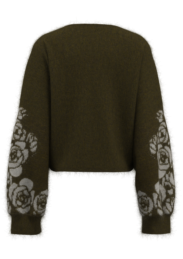 女式露肩提花套头衫