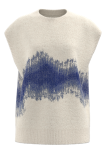 女式圆领提花针织背心