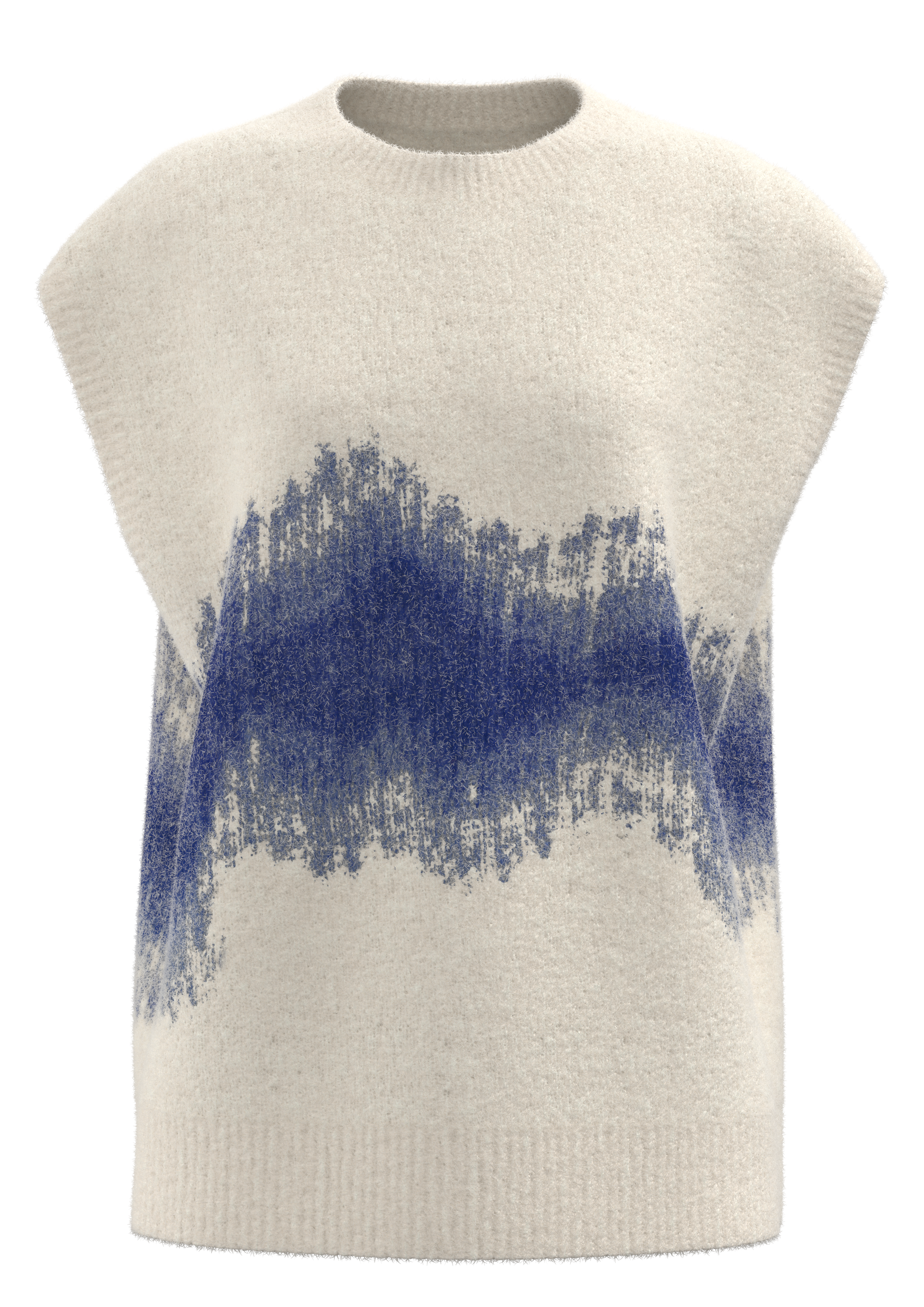 女式圆领提花针织背心