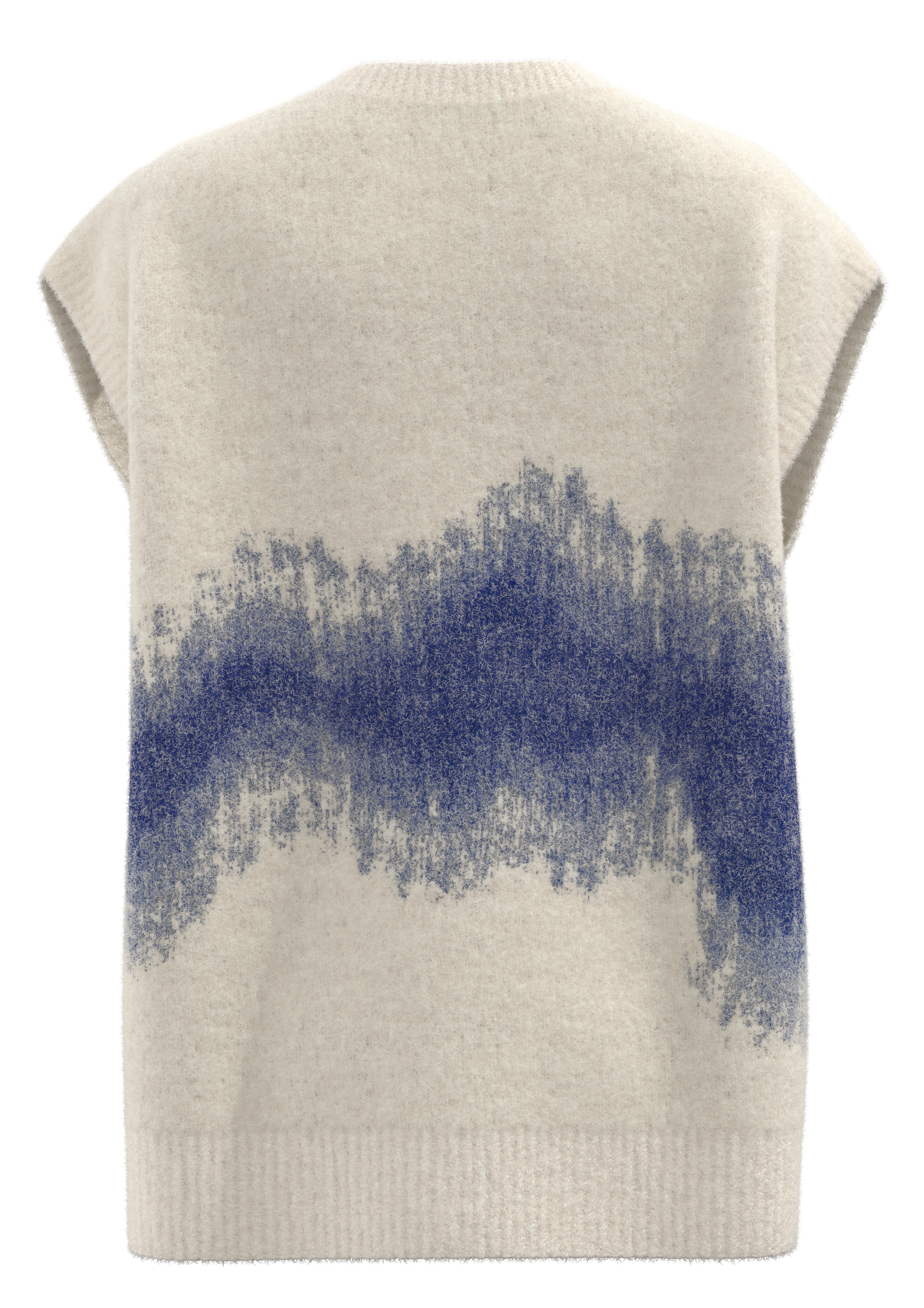 女式圆领提花针织背心