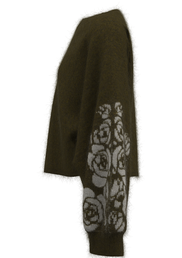 女式一字领提花套头毛衫