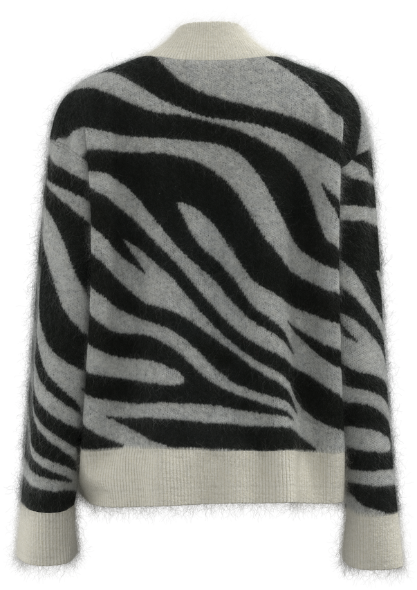 女式小高领斑马纹套头衫