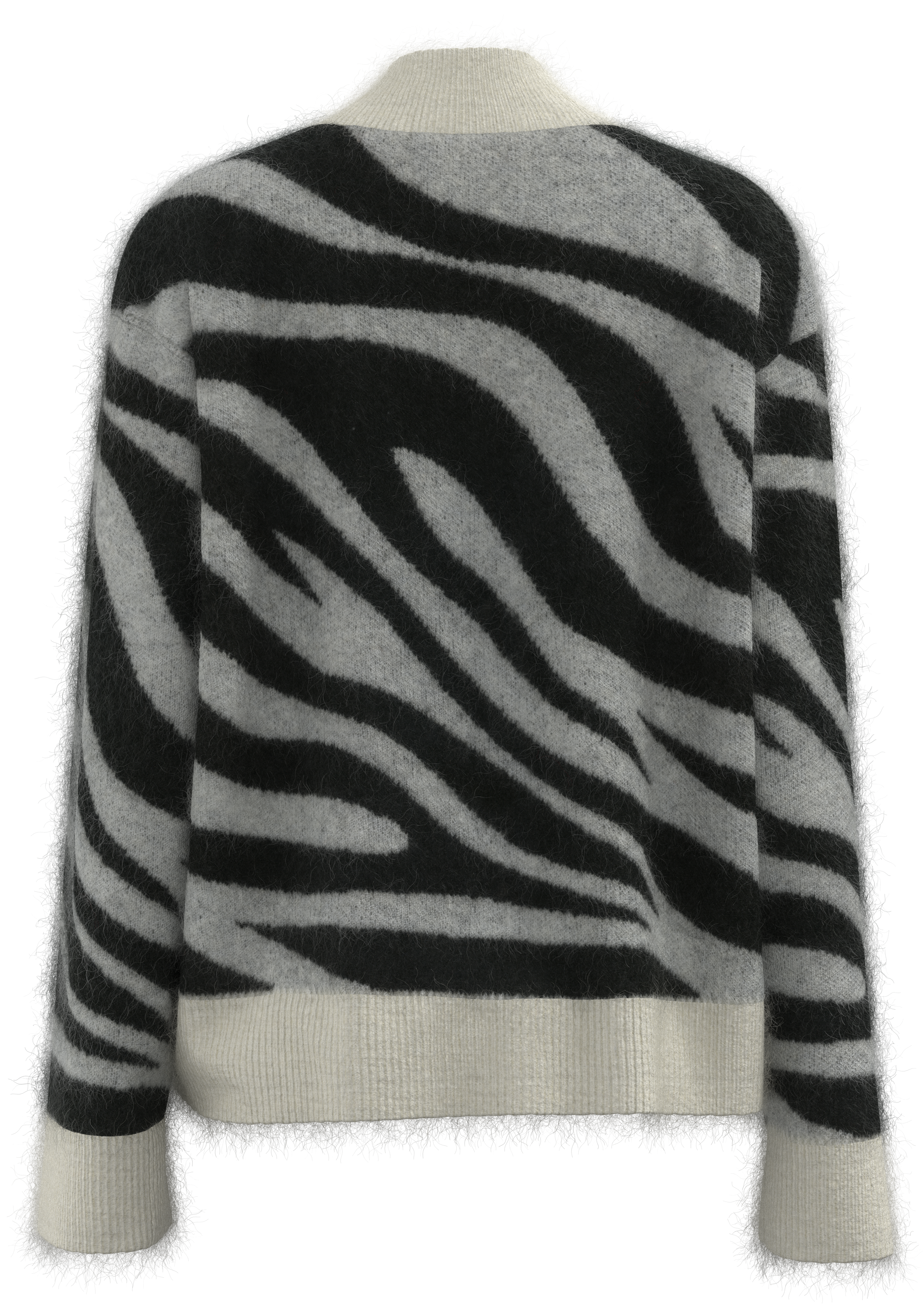 女式小高领斑马纹套头衫