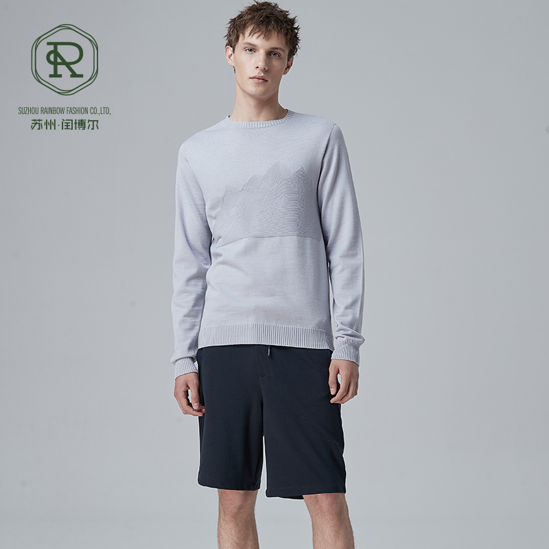 男士 O 领图案印花套头衫 SUSTAINABLE SEAMLESS SPROTSWEAR