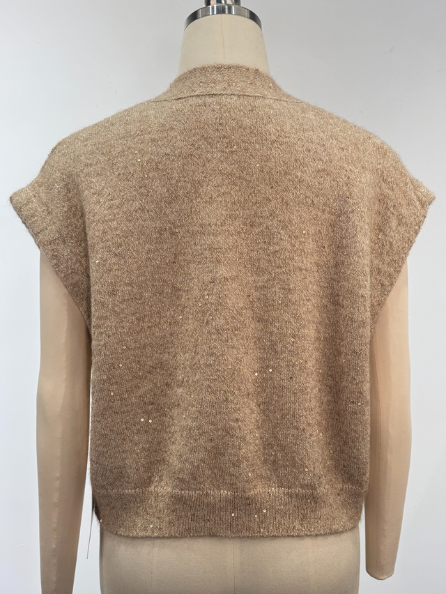 Mohair混合亮片背心