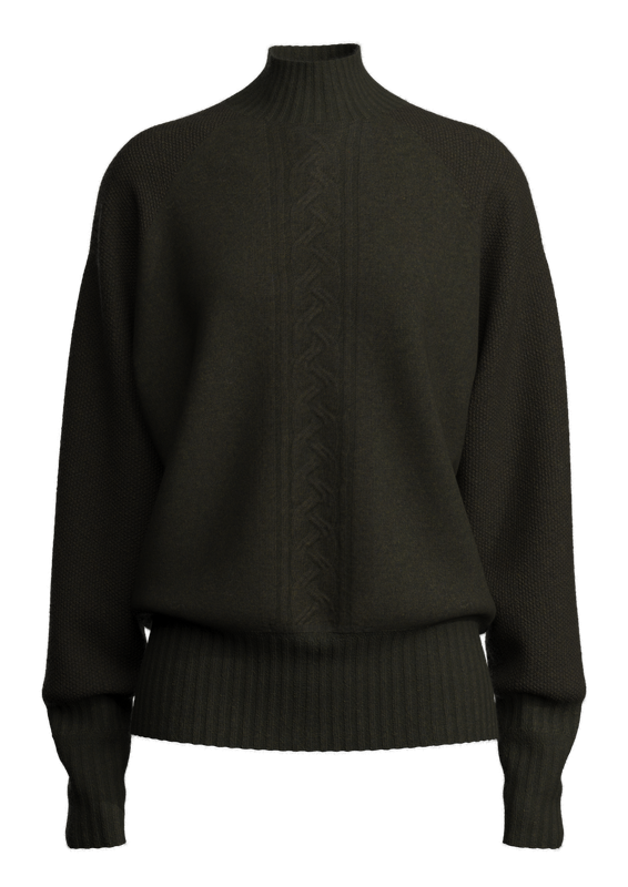 女式绞花针织套头毛衣