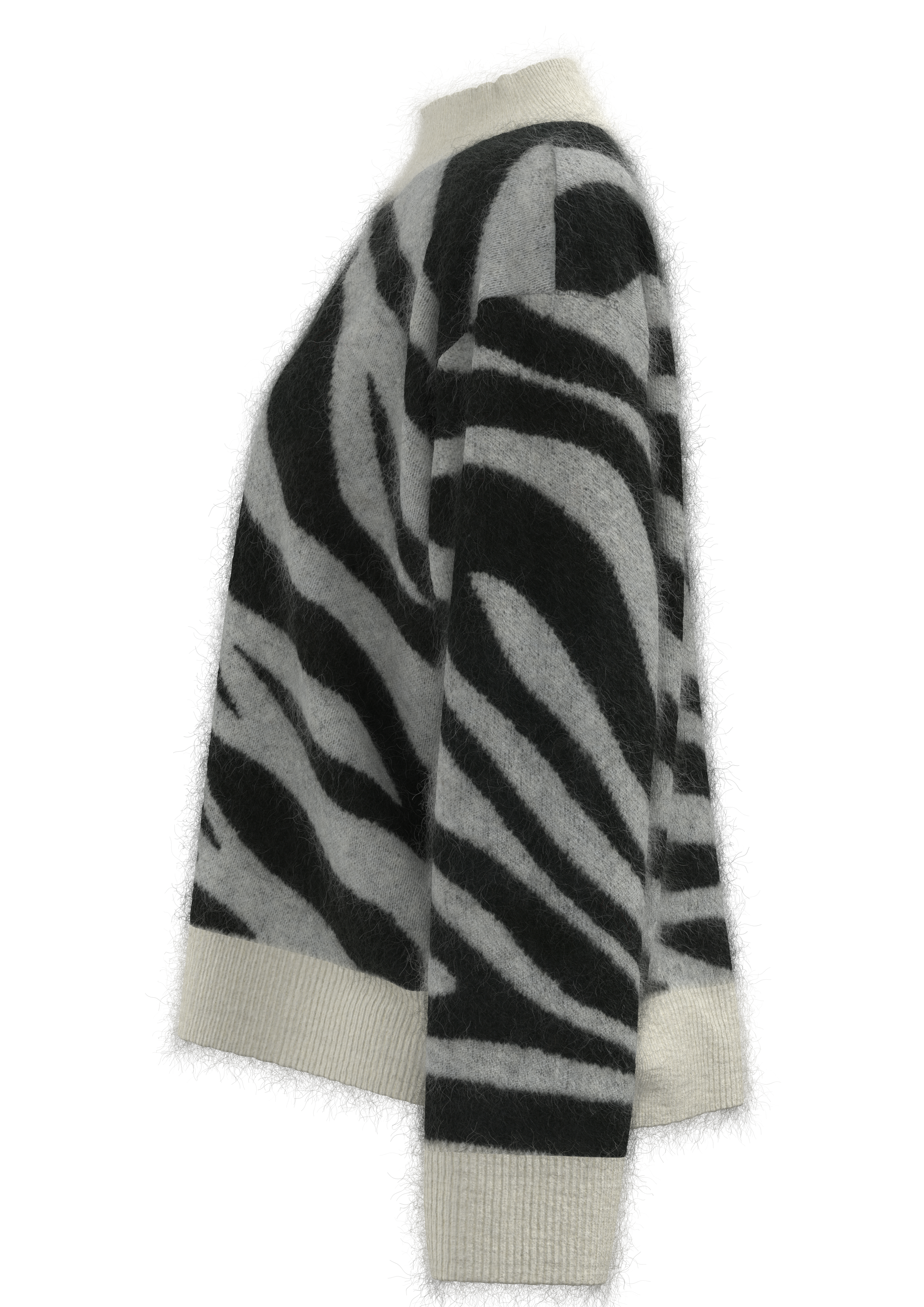 女式小高领斑马纹套头衫