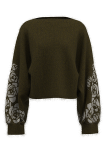 女式露肩提花套头衫