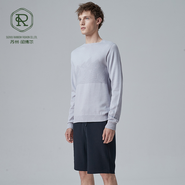 男士 O 领图案印花套头衫 SUSTAINABLE SEAMLESS SPROTSWEAR