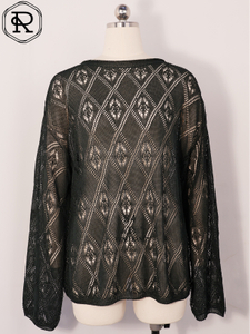 Diamond Geo-Pointelle 长袖针织上衣