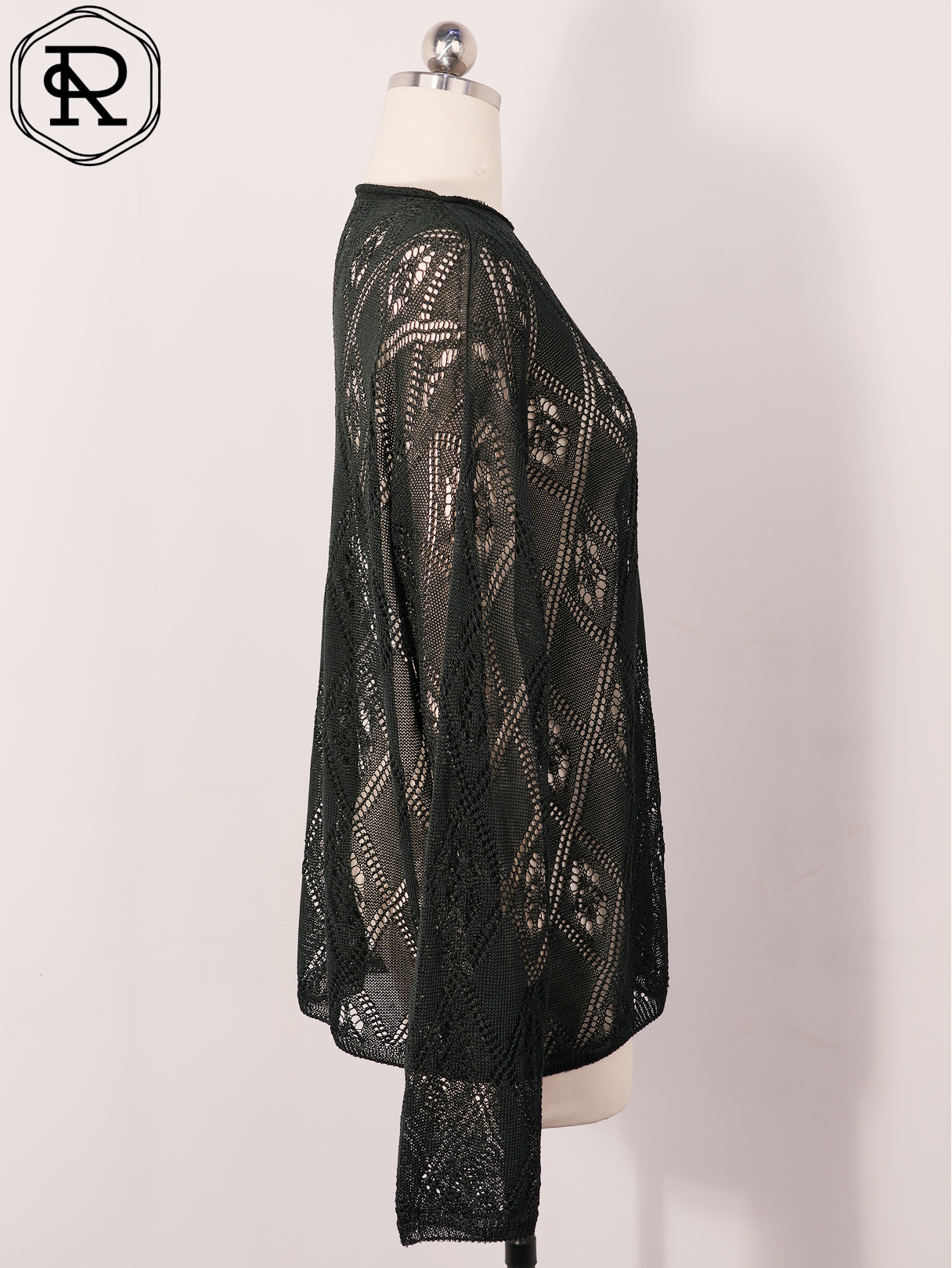 Diamond Geo-Pointelle 长袖针织上衣