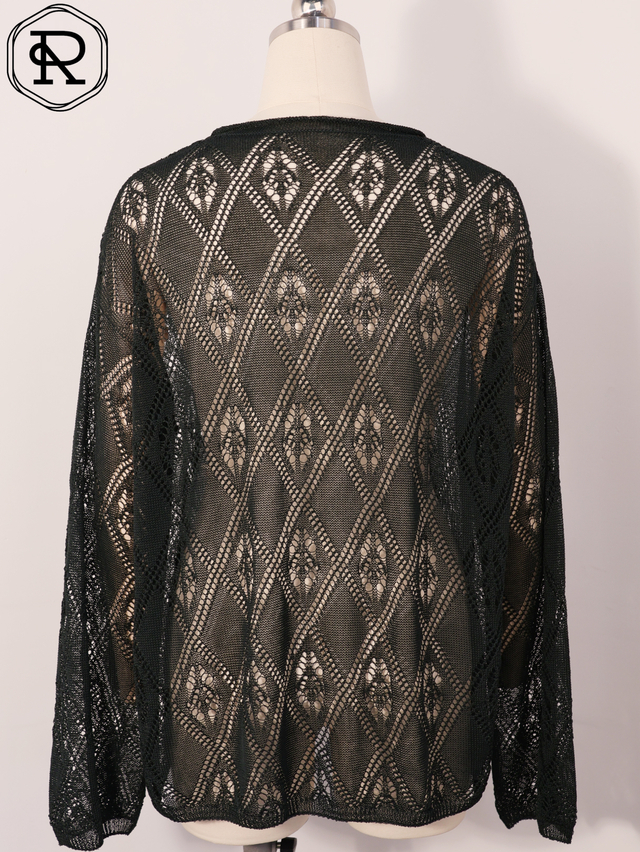 Diamond Geo-Pointelle 长袖针织上衣